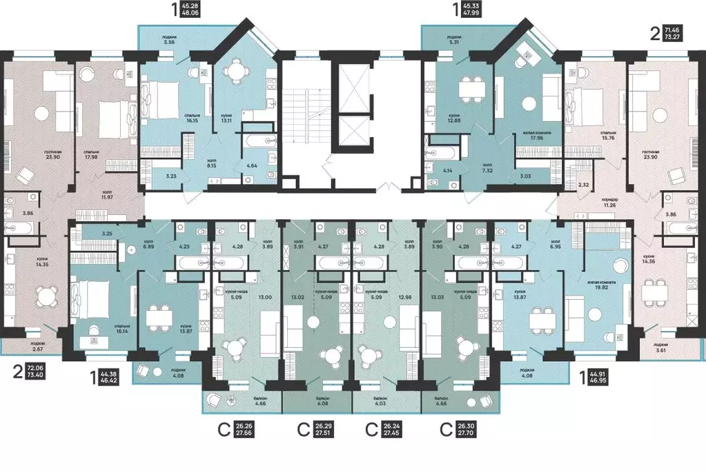 2-к кв. Архангельская область, Архангельск ул. Свободы, 16 (73.97 м) - Фото 2
