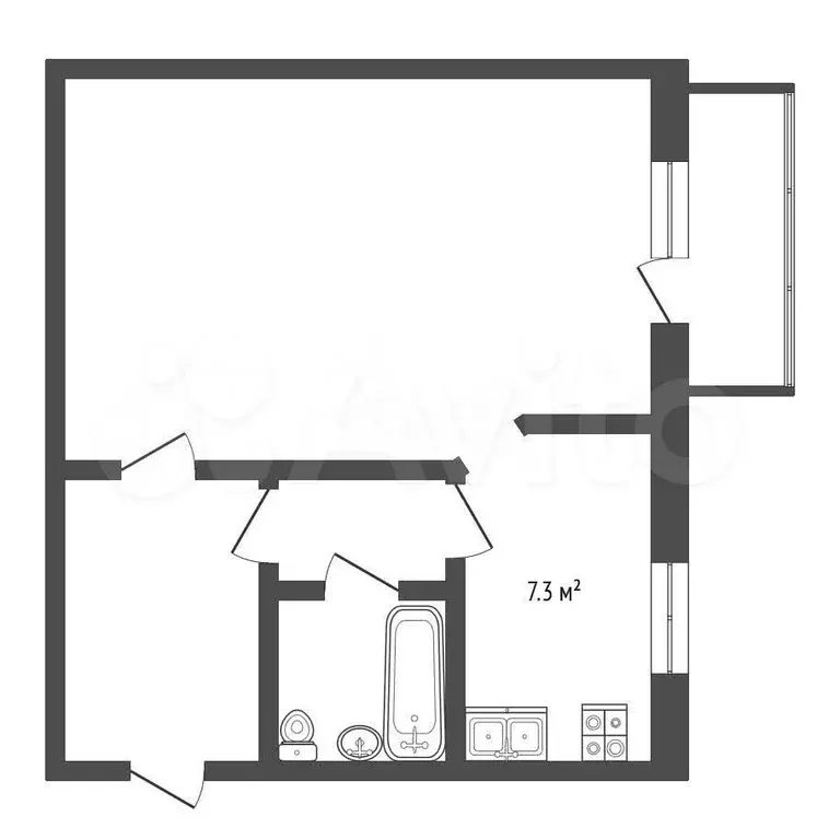 1-к. квартира, 30 м, 2/5 эт. - Фото 0
