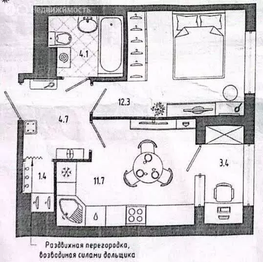 1-комнатная квартира: Санкт-Петербург, Измайловский бульвар, 9 (35.7 ... - Фото 1