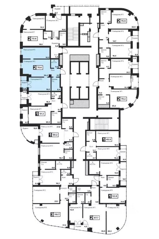 2-к кв. Челябинская область, Челябинск ул. Труда, 157А (70.6 м) - Фото 1