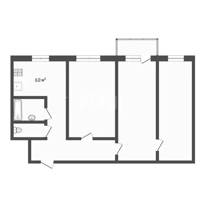 3-комнатная квартира: Тюмень, улица Энергетиков, 54 (57.1 м) - Фото 2