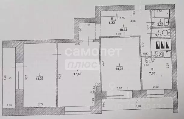 3-к кв. Ульяновская область, Ульяновск ул. Кузнецова, 6 (68.8 м) - Фото 1