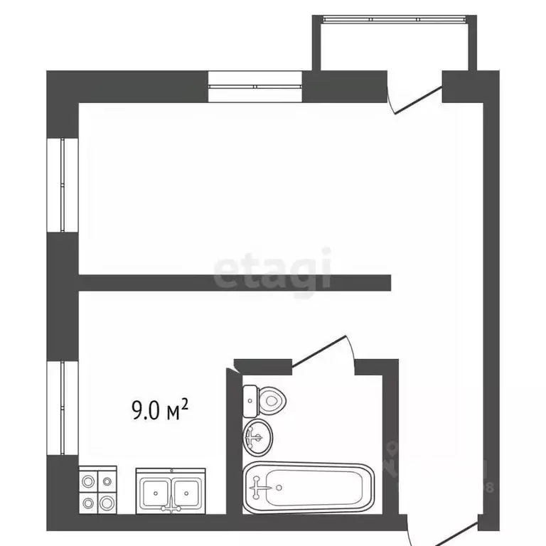 1-к кв. Коми, Сыктывкар Тентюковская ул., 101 (34.1 м) - Фото 1