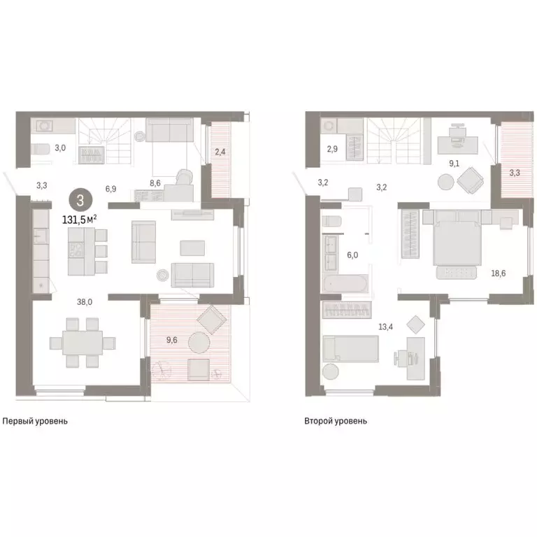 3-комнатная квартира: Тюмень, Мысовская улица, 26к2 (131.48 м) - Фото 2