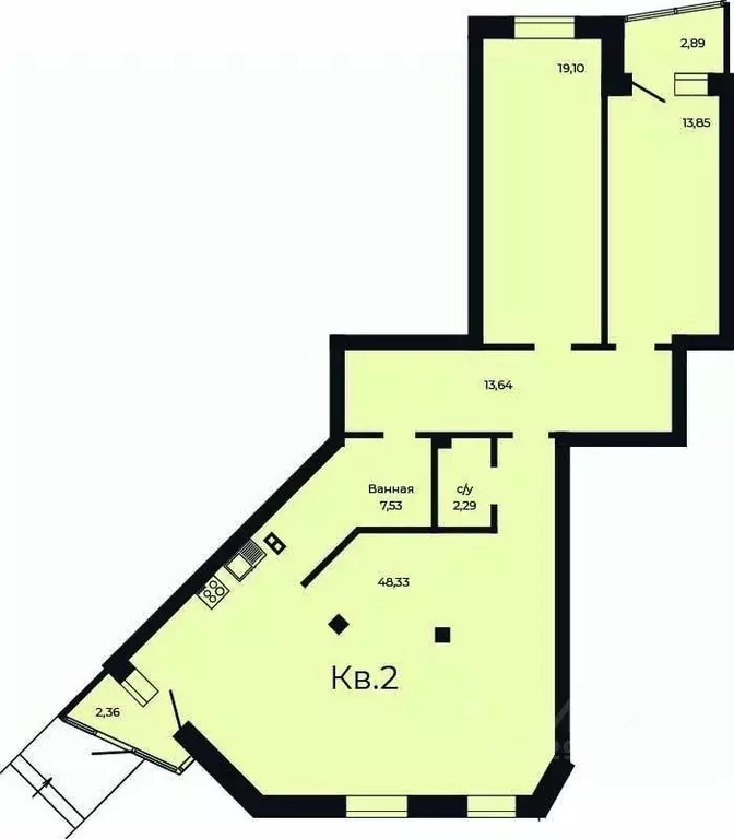 2-к кв. Свердловская область, Заречный Солнечный кп,  (107.25 м) - Фото 0