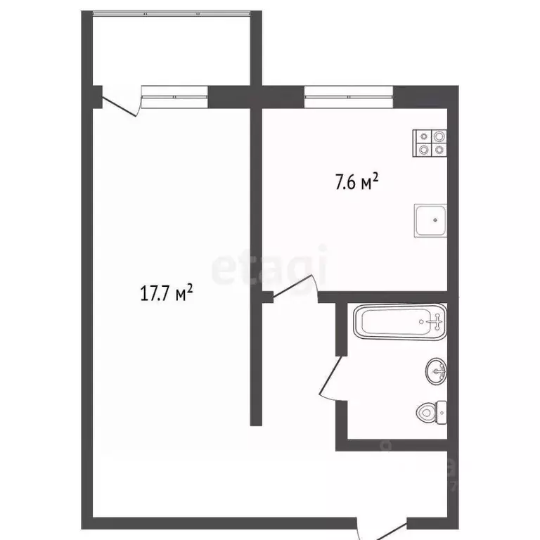 1-к кв. Ямало-Ненецкий АО, Муравленко ул. 70 лет Октября, 20 (34.2 м) - Фото 2
