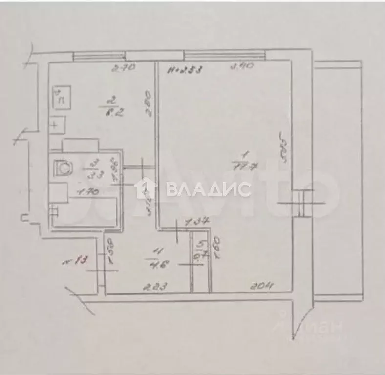 1-к кв. Карелия, Петрозаводск Ключевая ул., 15 (32.5 м) - Фото 2
