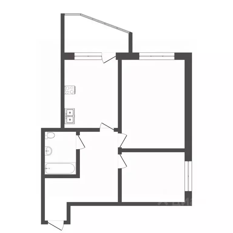 2-к кв. Тюменская область, Тюмень Харьковская ул., 65А (61.6 м) - Фото 2