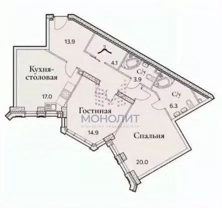 2-к кв. Москва просп. Вернадского, 80 (81.5 м) - Фото 2