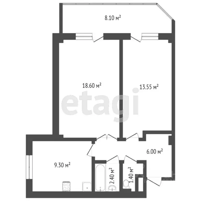 2-к кв. Ростовская область, Ростов-на-Дону Заводская ул., 25 (60.0 м) - Фото 1