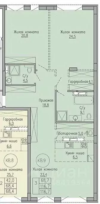 3-к кв. Воронежская область, Воронеж пер. Белинского (116.7 м) - Фото 0