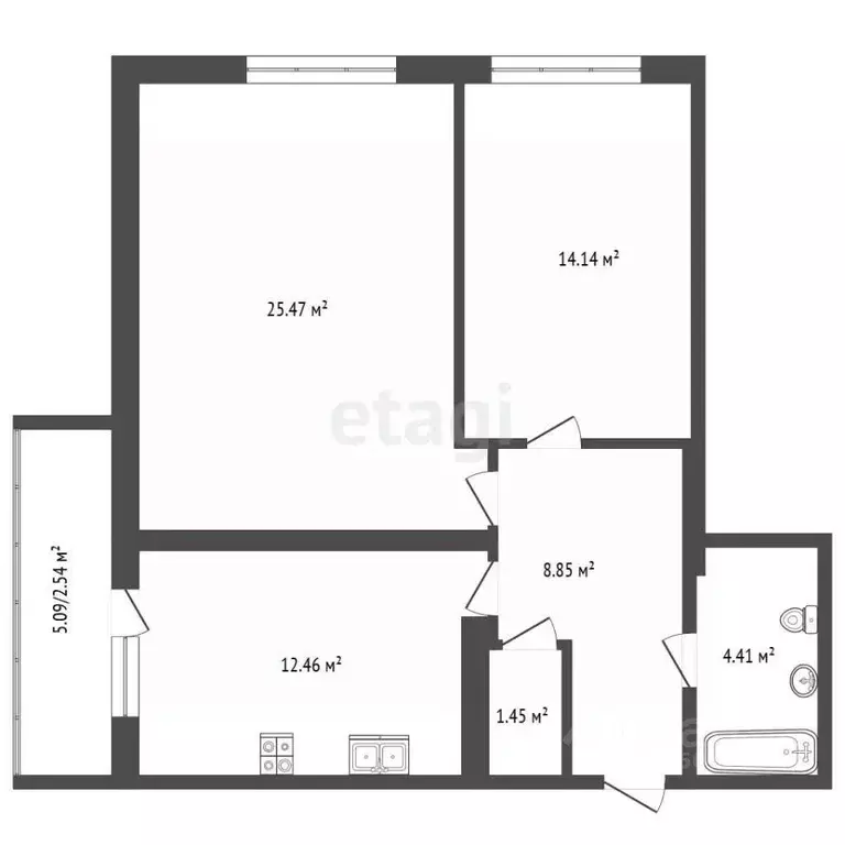 2-к кв. Самарская область, Самара Пролетарская ул., 150 (67.7 м) - Фото 2