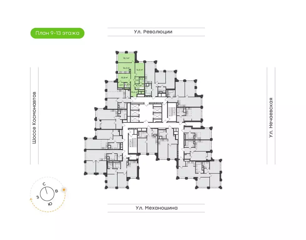 3-комнатная квартира: Пермь, улица Механошина, 16 (81.4 м) - Фото 1
