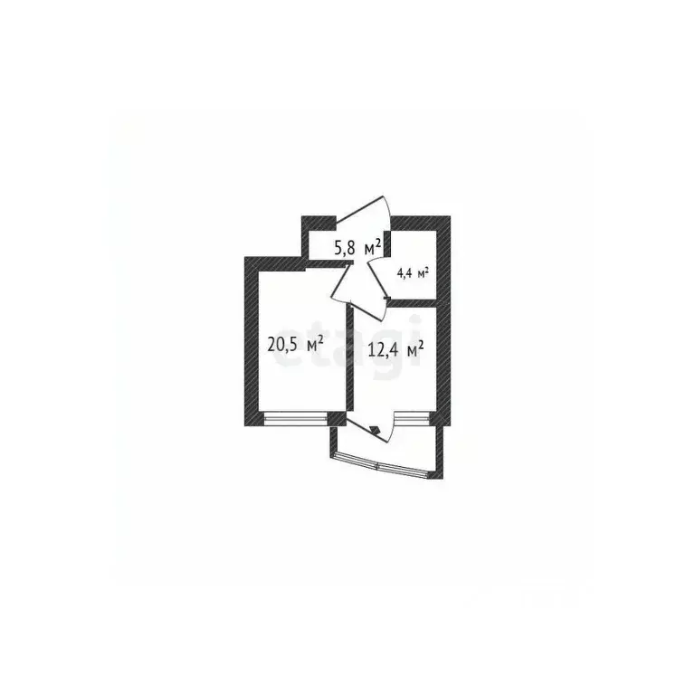 1-к кв. Краснодарский край, Краснодар ул. Имени Симиренко, 71к1 (43.9 ... - Фото 1