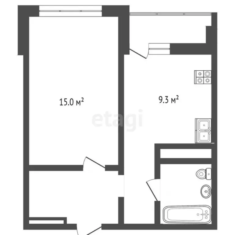 1-к кв. Тюменская область, Тюмень ул. Вадима Бованенко, 4к1 (35.3 м) - Фото 2