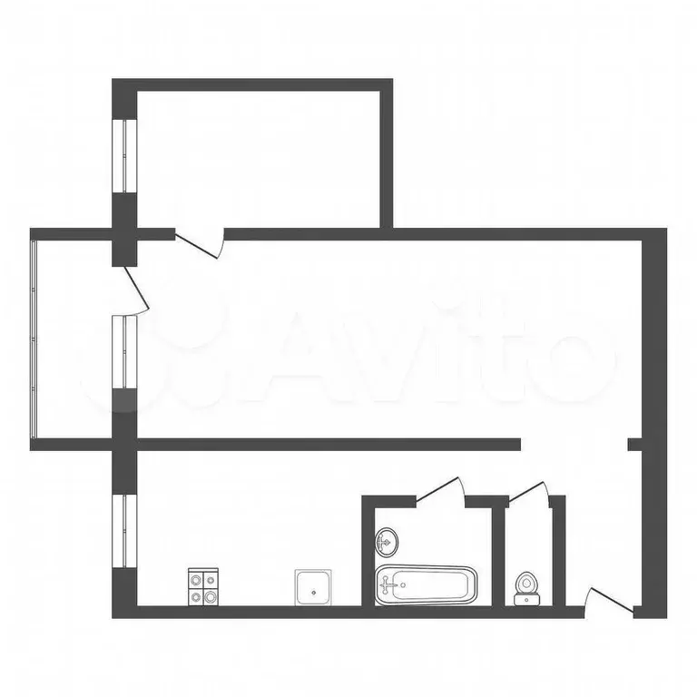 2-к. квартира, 39 м, 2/5 эт. - Фото 0