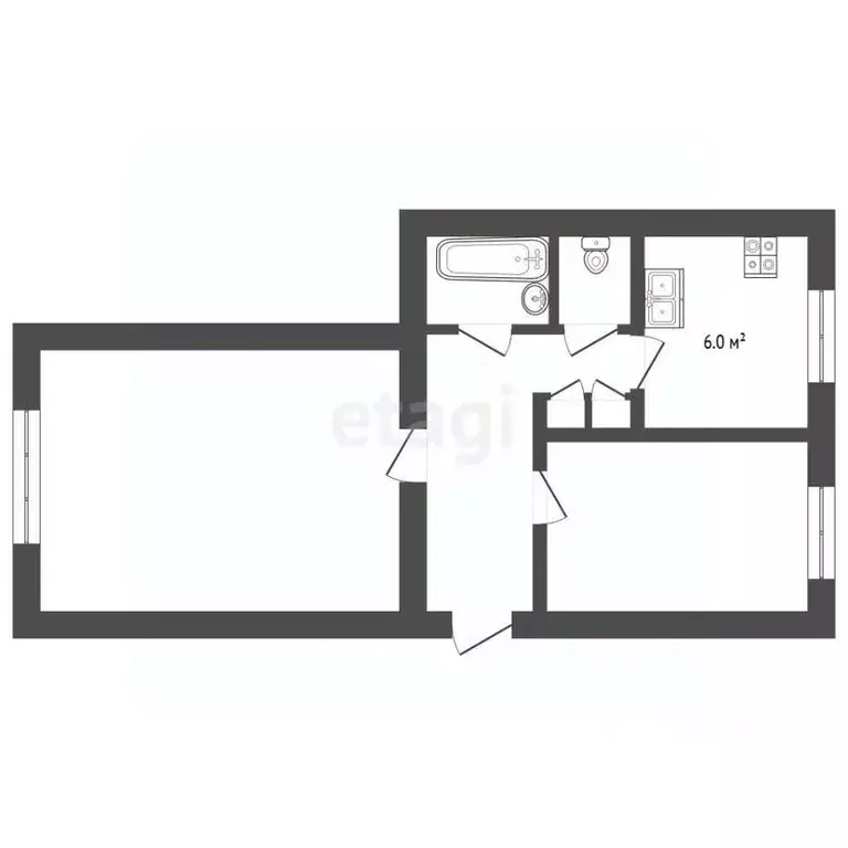 2-к кв. Крым, Саки ул. Ленина (52.6 м) - Фото 1