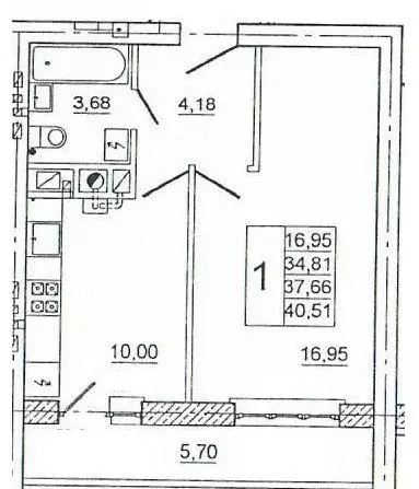 1-к кв. Смоленская область, Смоленск ул. Крупской, 54Б (40.7 м) - Фото 0