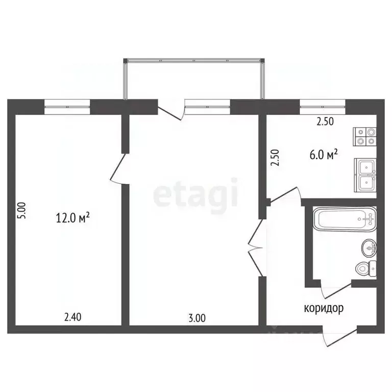 2-к кв. Белгородская область, Шебекино ул. Ленина, 23 (42.5 м) - Фото 1