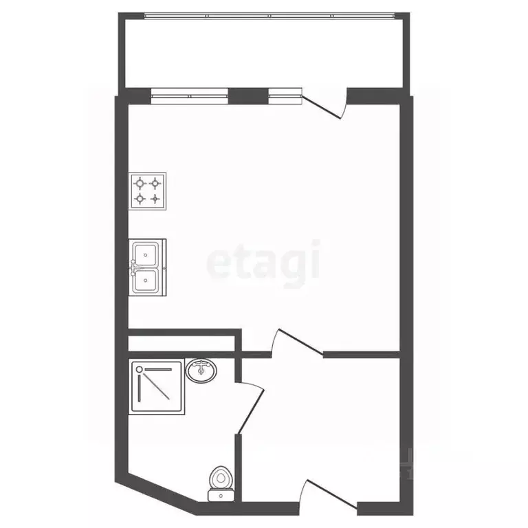 Студия Санкт-Петербург Усть-Славянка тер., ул. Заводская, 15 (23.9 м) - Фото 2