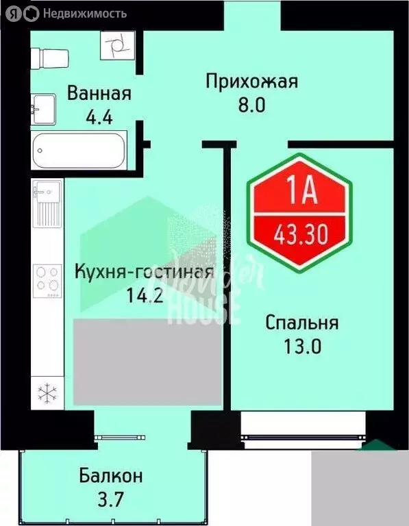 1-комнатная квартира: Тюмень, улица Ветеранов Труда, 9Ак4 (43.3 м) - Фото 1