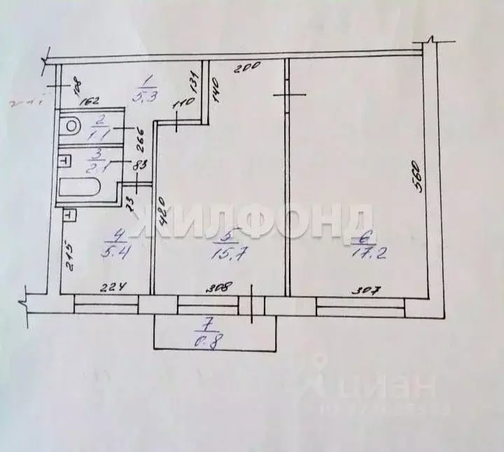 2-к кв. Томская область, Северск Лесная ул., 12Б (47.6 м) - Фото 0