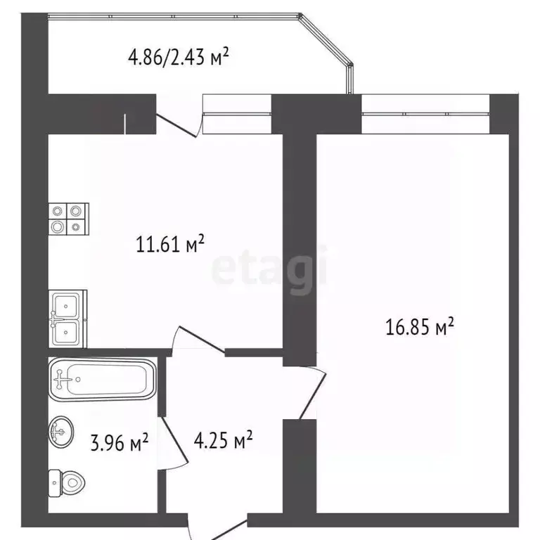 1-к кв. Тюменская область, Тюмень ул. Мельникайте, 138А/1 (37.8 м) - Фото 0