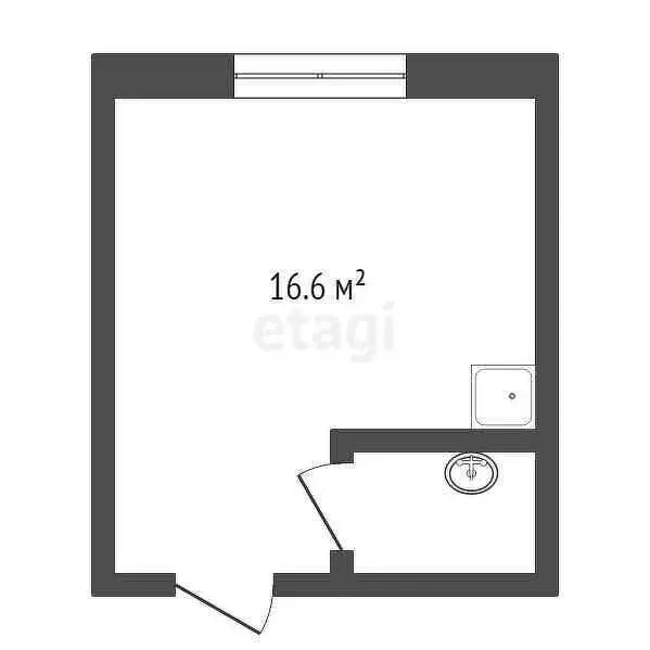 Квартира-студия: село Каскара, Садовая улица, 23 (16.6 м) - Фото 1