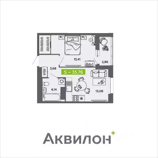 1-к кв. Архангельская область, Архангельск 6-й мкр,  (35.76 м) - Фото 0