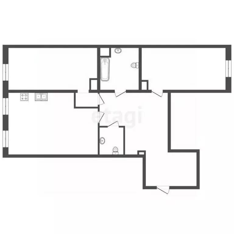 3-к кв. Санкт-Петербург, Санкт-Петербург, Пушкин Захаржевская ул., 14 ... - Фото 2