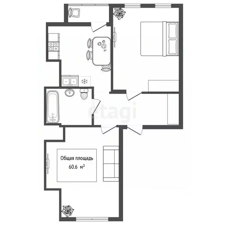 2-к кв. Новосибирская область, Новосибирск ул. Кошурникова, 22/3 (60.6 ... - Фото 2