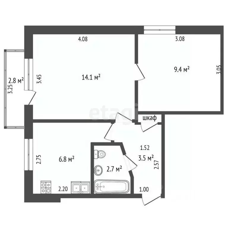 2-к кв. Хабаровский край, Амурский район, Эльбан рп, 2-й мкр 1 (36.7 ... - Фото 1