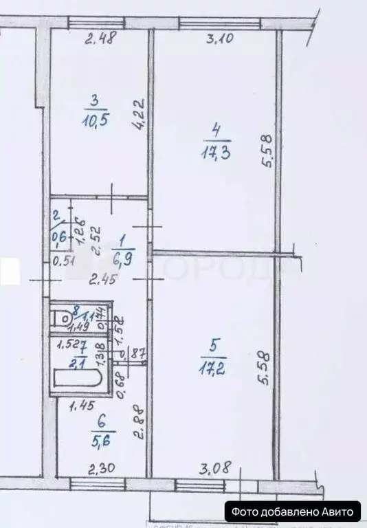 3-к кв. Алтайский край, Барнаул ул. Юрина, 230 (63.0 м) - Фото 2