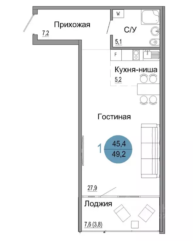 1-к кв. Крым, Керчь Белый город жилой комплекс (49.2 м) - Фото 0