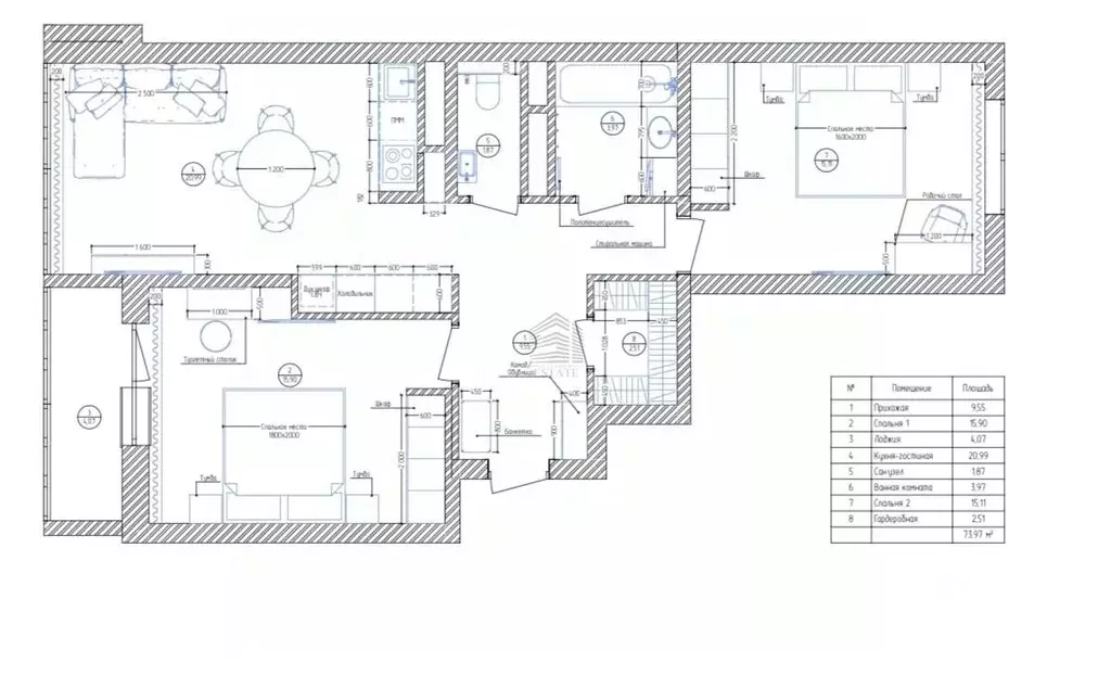 2-к кв. Краснодарский край, Краснодар Стахановская ул., 1/5к5 (65.9 м) - Фото 1