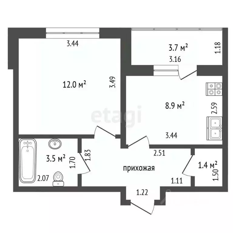 1-к кв. Москва Ленинградское ш., 228к1 (32.2 м) - Фото 2