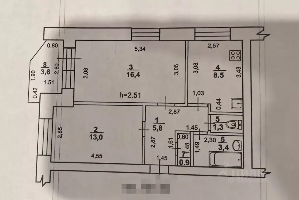 2-к кв. Башкортостан, Стерлитамак Михайловский мкр, ул. Шафиева, 25 ... - Фото 2