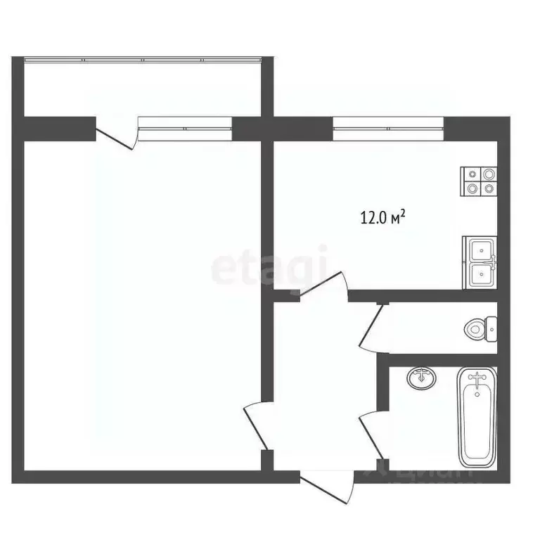 1-к кв. Ярославская область, Ярославль Чернопрудная ул., 35 (34.8 м) - Фото 1