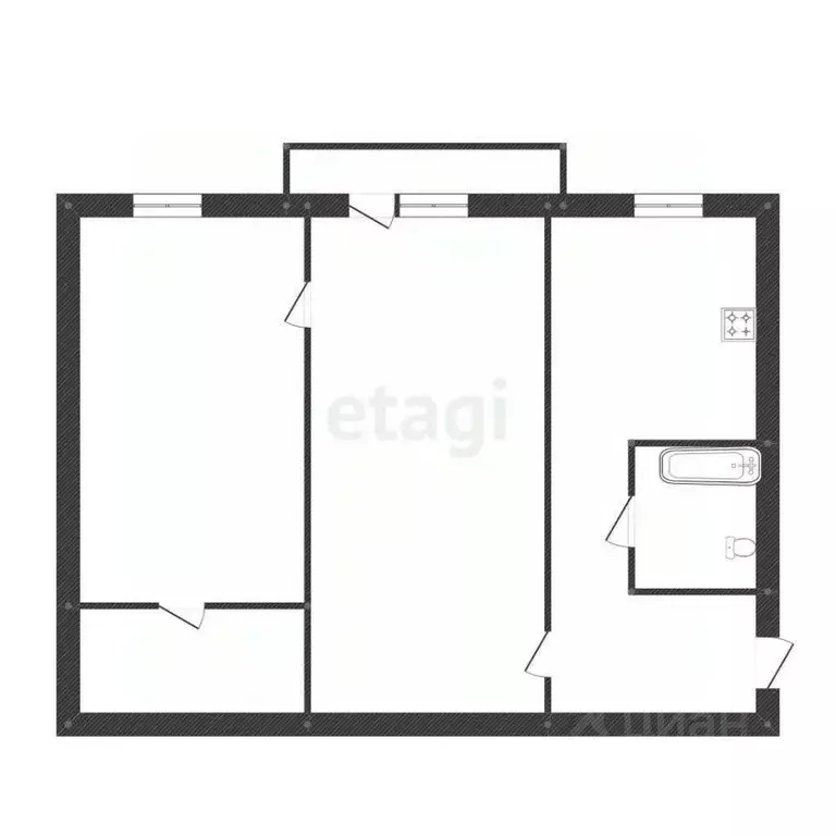 2-к кв. Иркутская область, Иркутск ул. Красноказачья, 48 (44.3 м) - Фото 1