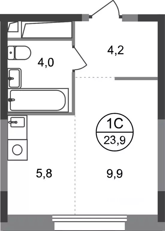 Студия Москва Переделкино Ближнее мкр, 18-й кв-л,  (23.9 м) - Фото 0