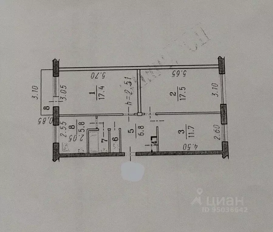 3-к кв. Омская область, Омск 3-й мкр, ул. Путилова, 6 (63.5 м) - Фото 2