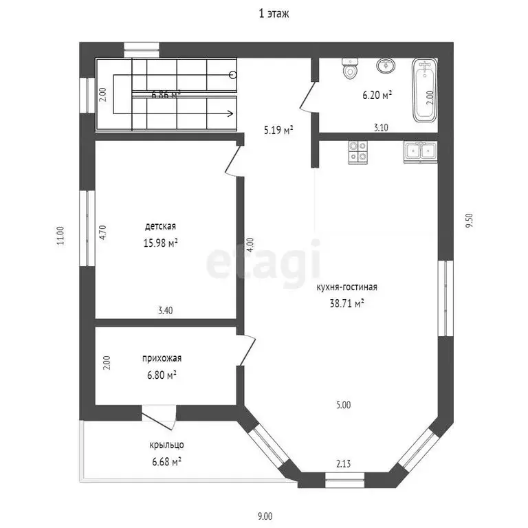 Дом в село Орёл-Изумруд, Банановая улица (184.9 м) - Фото 1