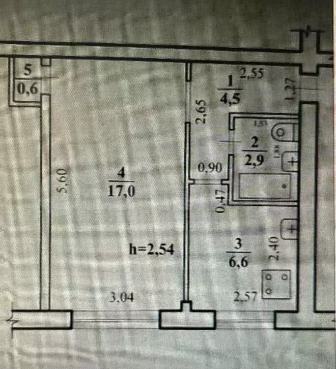 1-к. квартира, 31,6 м, 1/5 эт. - Фото 0