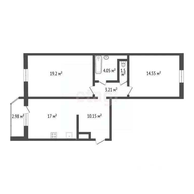 2-к кв. Тюменская область, Тюмень ул. Александра Митинского, 3к1 (67.3 ... - Фото 2