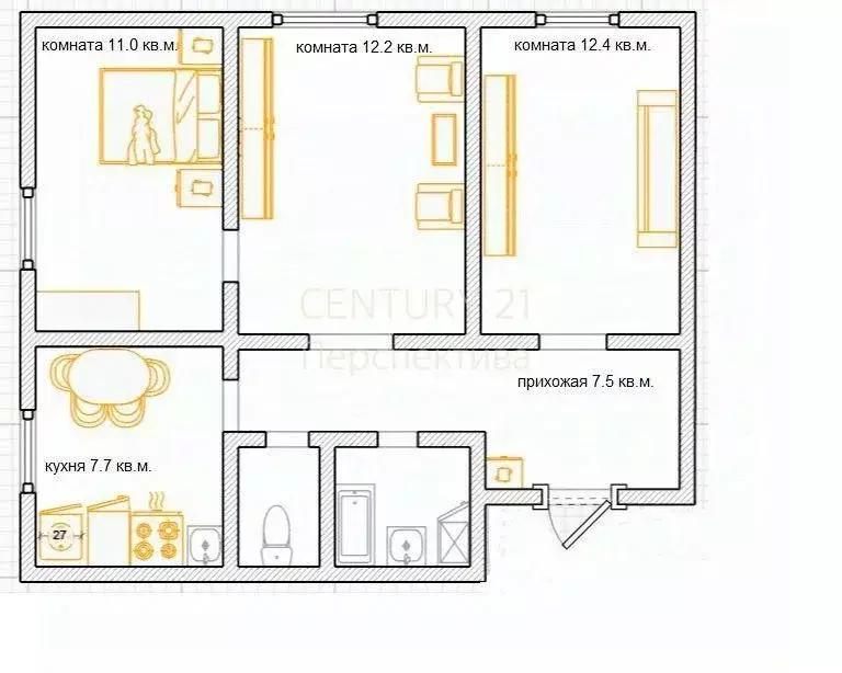 3-к кв. Московская область, Люберцы ул. Кирова, 12 (55.2 м) - Фото 1