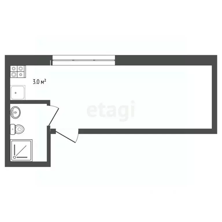 Студия Москва Федеративный просп., 28А (15.5 м) - Фото 2