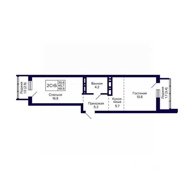 2-к кв. Новосибирская область, Новосибирск ул. Фрунзе, с1 (48.9 м) - Фото 0