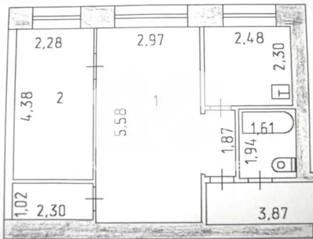 2-к кв. Челябинская область, Челябинск Новороссийская ул., 10 (42.4 м) - Фото 1