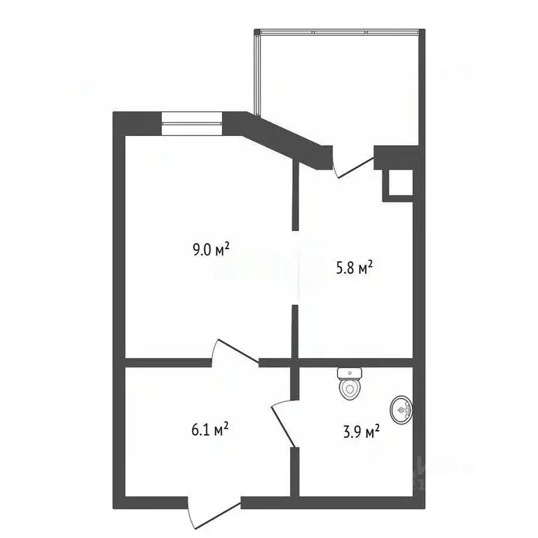 Студия Калининградская область, Калининград ул. Александра Невского, ... - Фото 2