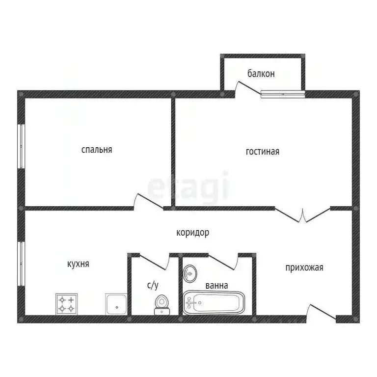 2-к кв. Смоленская область, Починковский муниципальный округ, д. ... - Фото 2